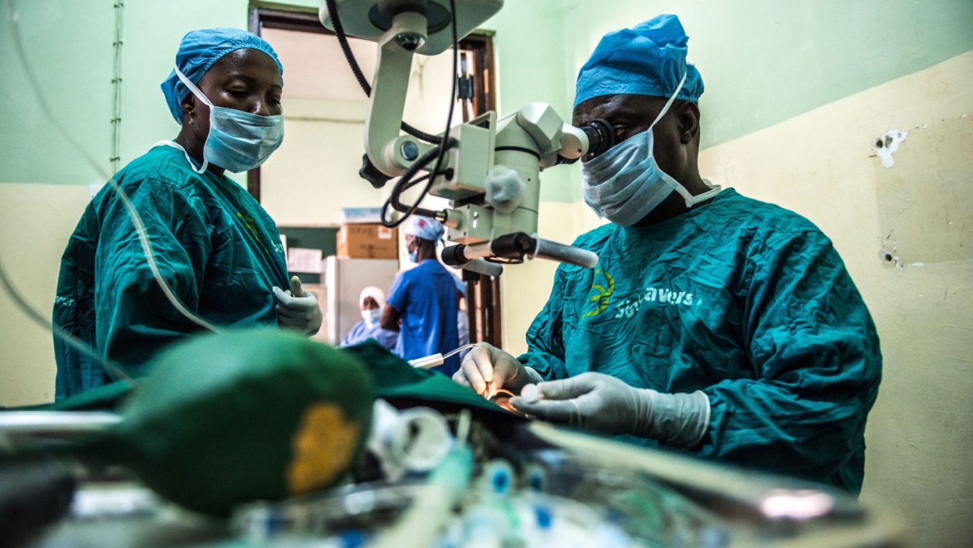 Dr Paul Nyaluke undertaking an operation.