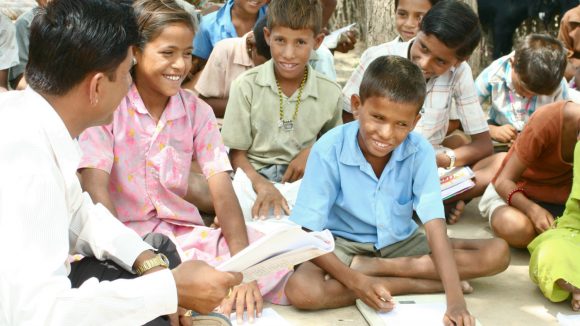 Devilal, who has had no proper vision since birth, attends school in Rajasthan.