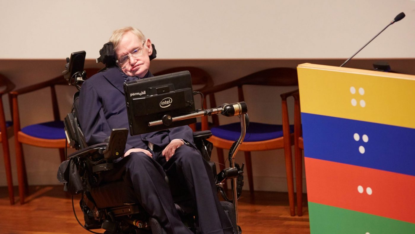 Professor Stephen Hawking at the Sightsavers celebration of a billion NTD treatments.