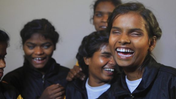 A group of girls laughing