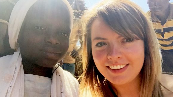 Rebecca takes a selfie with Dorcas, in Nigeria.