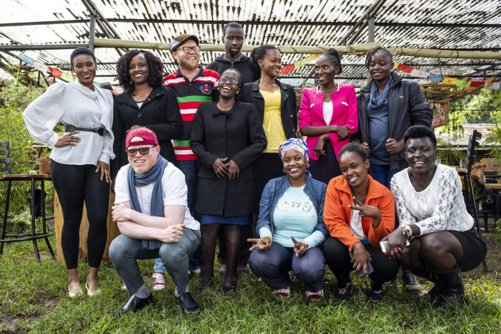 A group of people smiling.