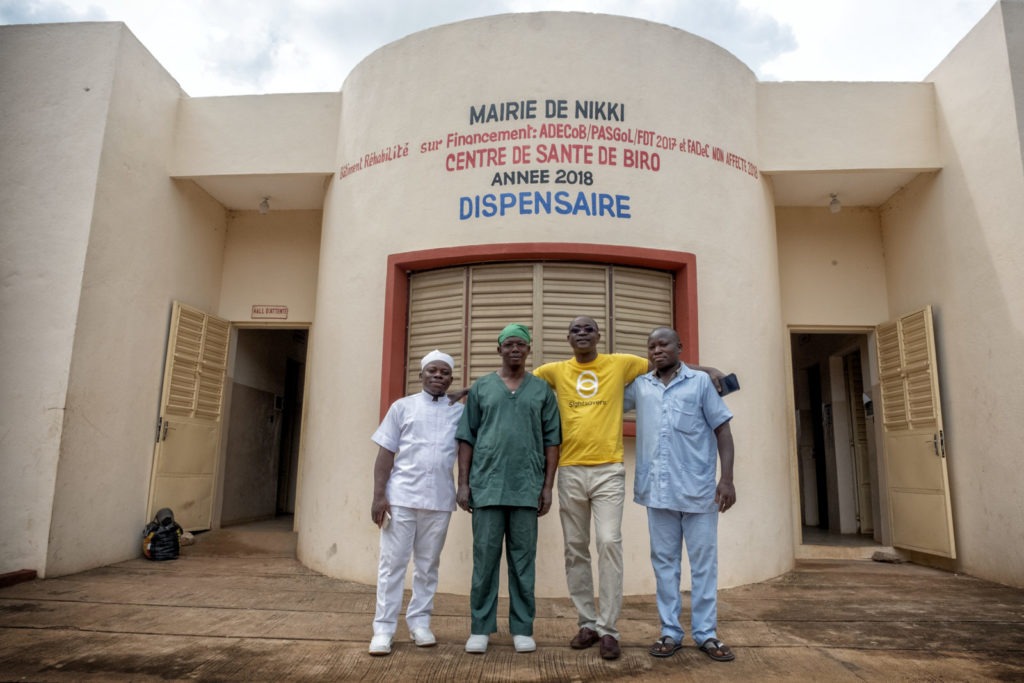 The medical team outside the hospital in Benin.