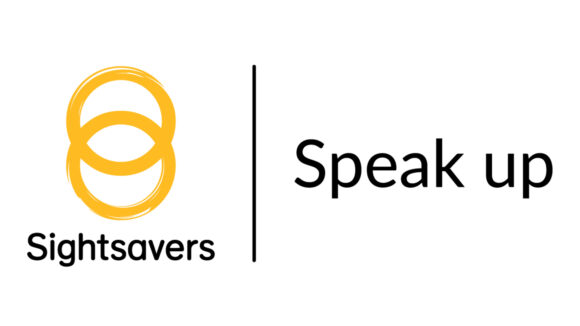 Sightsavers Speak Up logo.