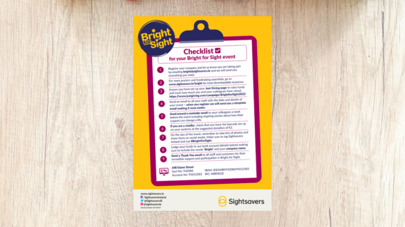 Example checklist from the Bright for Sight pack for corporations