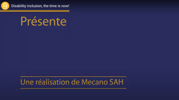 A title slide for the video 'Disability inclusion, the time is now'.